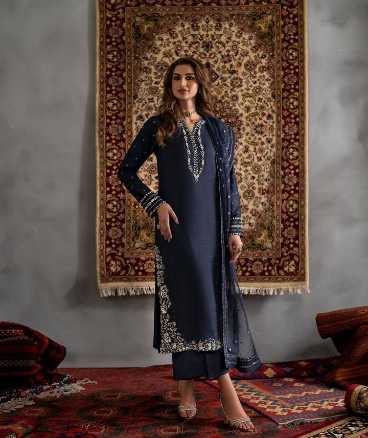 IZNIK - 3 PC SILK EMBROIDRED SUIT - WE001