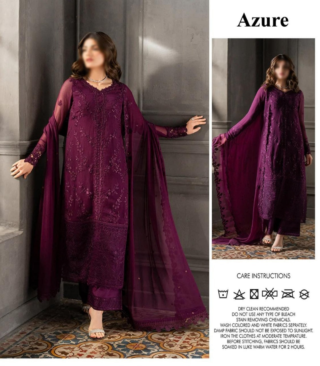 AZURE 3PC CHIFFON